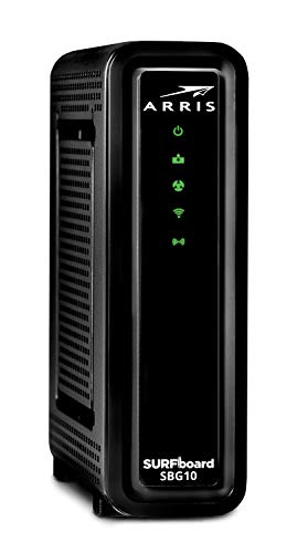 ARRIS SURFboard SBG10 DOCSIS 3.0 Cable Modem & AC1600 Dual Band Wi-Fi Router, Approved for Cox, Spectrum, Xfinity & others (black)