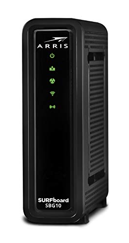 ARRIS SURFboard SBG10 DOCSIS 3.0 Cable Modem & AC1600 Dual Band Wi-Fi Router, Approved for Cox, Spectrum, Xfinity & others (black)