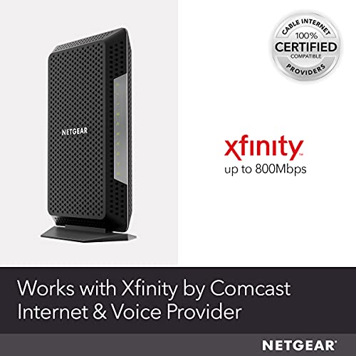 NETGEAR Cable Modem CM1000 - Compatible with All Cable Providers Including Xfinity by Comcast, Spectrum, Cox | for Cable Plans Up to 1 Gigabit | DOCSIS 3.1, Black (CM1000-1AZNAS)