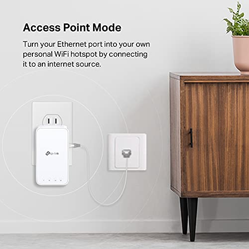 TP-Link AC750 WiFi Extender (RE220), Covers Up to 1200 Sq.ft and 20 Devices, Up to 750Mbps Dual Band WiFi Range Extender, WiFi Booster to Extend Range of WiFi Internet Connection