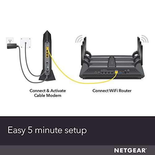 NETGEAR Cable Modem CM1000 - Compatible with All Cable Providers Including Xfinity by Comcast, Spectrum, Cox | for Cable Plans Up to 1 Gigabit | DOCSIS 3.1, Black (CM1000-1AZNAS)